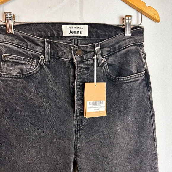 NWT REFORMATION Liza High Straight Button Fly Jean in Yuma 27 - Picture 4 of 8